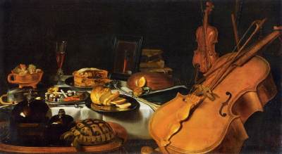 Claesz- still-life with musical instruments